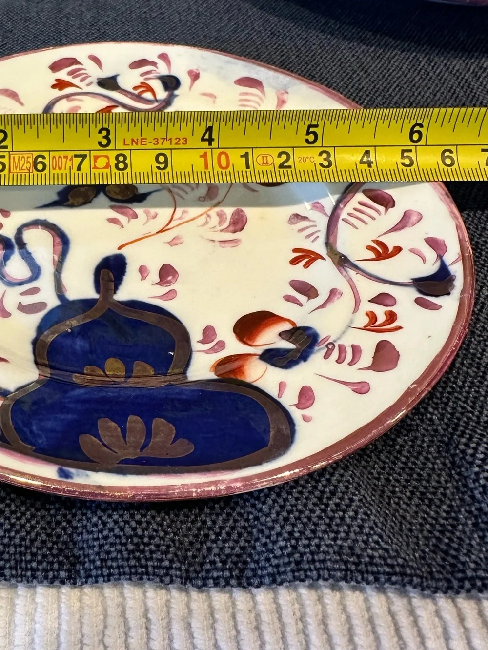 VTG Gaudy Welsh Set of 3 Plates-Hand Painted Oyster Pattern Pink Luster-1800s